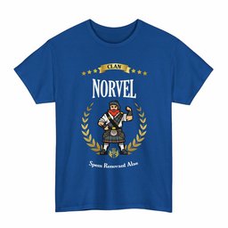 ScotsTee Shop Scottish Norvel Clan Tartan T-Shirt - Motto Scotsman