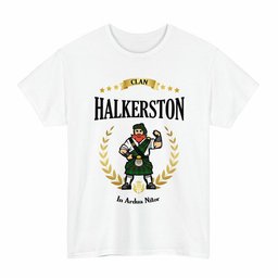 ScotsTee Shop Scottish Halkerston Clan Tartan T-Shirt - Motto Scotsman