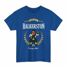 ScotsTee Shop Scottish Halkerston Clan Tartan T-Shirt - Motto Scotsman