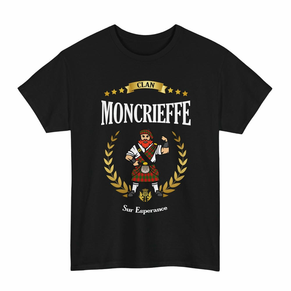 ScotsTee Shop Scottish Moncrieffe Clan Tartan T-Shirt - Motto Scotsman