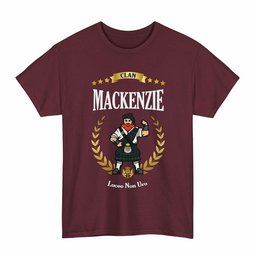 ScotsTee Shop Scottish MacKenzie Clan Tartan T-Shirt - Motto Scotsman