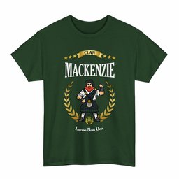 ScotsTee Shop Scottish MacKenzie Clan Tartan T-Shirt - Motto Scotsman