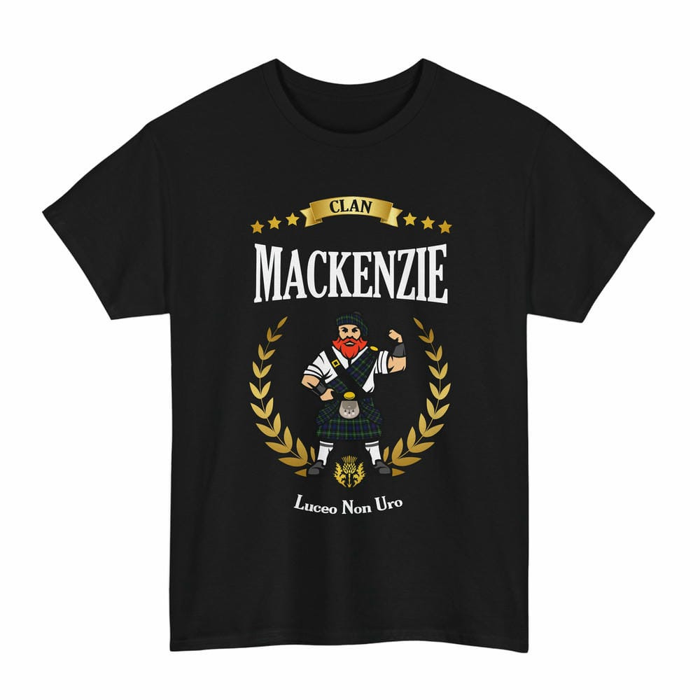 ScotsTee Shop Scottish MacKenzie Clan Tartan T-Shirt - Motto Scotsman