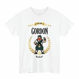 ScotsTee Shop Scottish Gordon Clan Tartan T-Shirt - Motto Scotsman