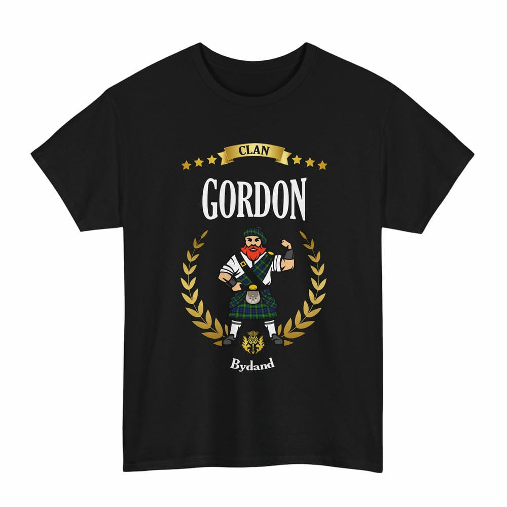 ScotsTee Shop Scottish Gordon Clan Tartan T-Shirt - Motto Scotsman
