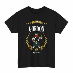 ScotsTee Shop Scottish Gordon Clan Tartan T-Shirt - Motto Scotsman