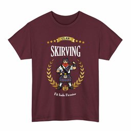 ScotsTee Shop Scottish Skirving Clan Tartan T-Shirt - Motto Scotsman
