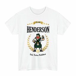 ScotsTee Shop Scottish Henderson Clan Tartan T-Shirt - Motto Scotsman