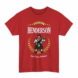 ScotsTee Shop Scottish Henderson Clan Tartan T-Shirt - Motto Scotsman