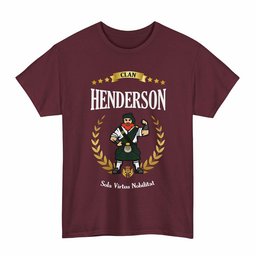 ScotsTee Shop Scottish Henderson Clan Tartan T-Shirt - Motto Scotsman