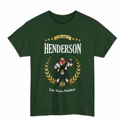 ScotsTee Shop Scottish Henderson Clan Tartan T-Shirt - Motto Scotsman