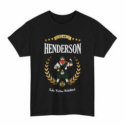 ScotsTee Shop Scottish Henderson Clan Tartan T-Shirt - Motto Scotsman