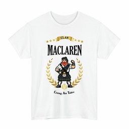 ScotsTee Shop Scottish MacLaren Clan Tartan T-Shirt - Motto Scotsman