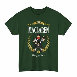 ScotsTee Shop Scottish MacLaren Clan Tartan T-Shirt - Motto Scotsman