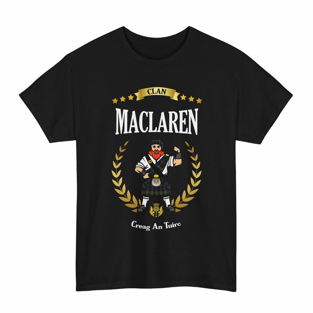 ScotsTee Shop Scottish MacLaren Clan Tartan T-Shirt - Motto Scotsman