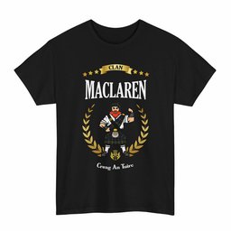 ScotsTee Shop Scottish MacLaren Clan Tartan T-Shirt - Motto Scotsman