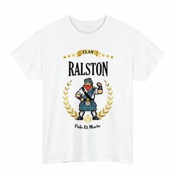 ScotsTee Shop Scottish Ralston Clan Tartan T-Shirt - Motto Scotsman
