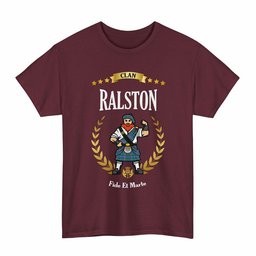 ScotsTee Shop Scottish Ralston Clan Tartan T-Shirt - Motto Scotsman