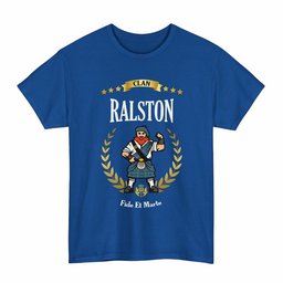 ScotsTee Shop Scottish Ralston Clan Tartan T-Shirt - Motto Scotsman