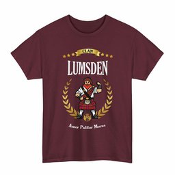 ScotsTee Shop Scottish Lumsden Clan Tartan T-Shirt - Motto Scotsman