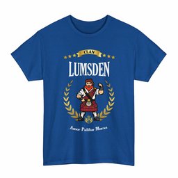 ScotsTee Shop Scottish Lumsden Clan Tartan T-Shirt - Motto Scotsman