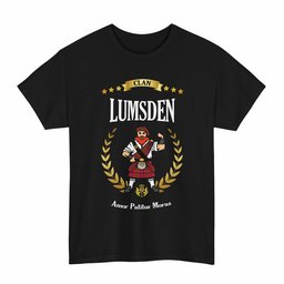 ScotsTee Shop Scottish Lumsden Clan Tartan T-Shirt - Motto Scotsman