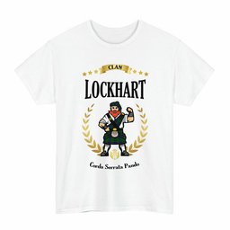 ScotsTee Shop Scottish Lockhart Clan Tartan T-Shirt - Motto Scotsman