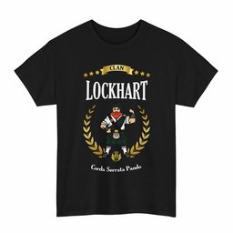 ScotsTee Shop Scottish Lockhart Clan Tartan T-Shirt - Motto Scotsman