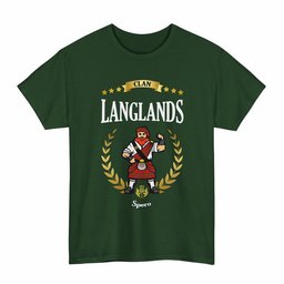 ScotsTee Shop Scottish Langlands Clan Tartan T-Shirt - Motto Scotsman
