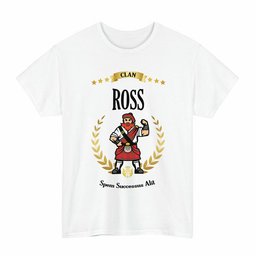 ScotsTee Shop Scottish Ross Clan Tartan T-Shirt - Motto Scotsman