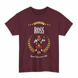 ScotsTee Shop Scottish Ross Clan Tartan T-Shirt - Motto Scotsman