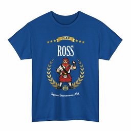 ScotsTee Shop Scottish Ross Clan Tartan T-Shirt - Motto Scotsman