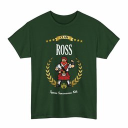 ScotsTee Shop Scottish Ross Clan Tartan T-Shirt - Motto Scotsman