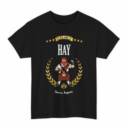 ScotsTee Shop Scottish Hay Clan Tartan T-Shirt - Motto Scotsman