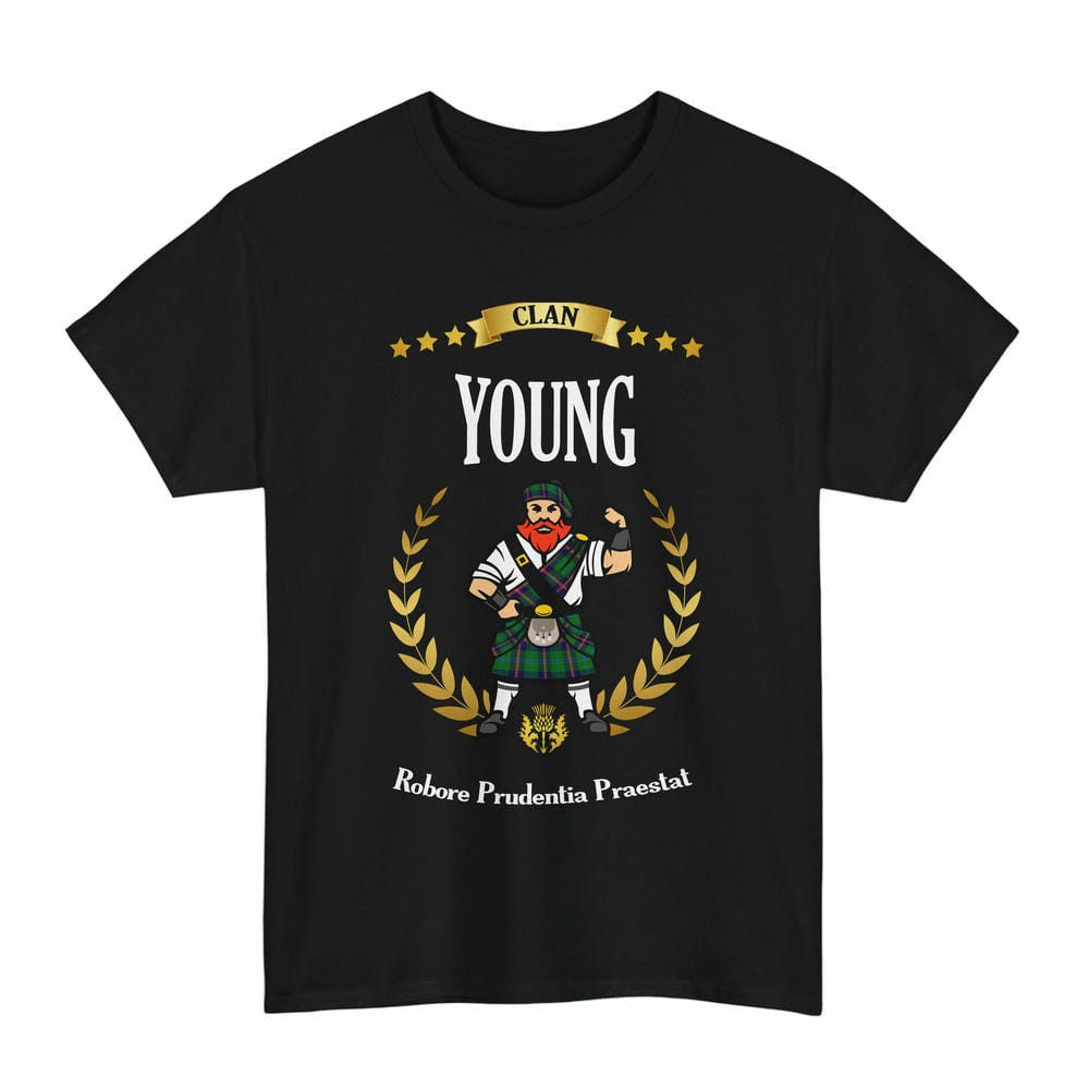 ScotsTee Shop Scottish Young Clan Tartan T-Shirt - Motto Scotsman