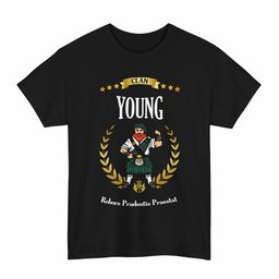 ScotsTee Shop Scottish Young Clan Tartan T-Shirt - Motto Scotsman