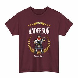 ScotsTee Shop Scottish Anderson Clan Tartan T-Shirt - Motto Scotsman