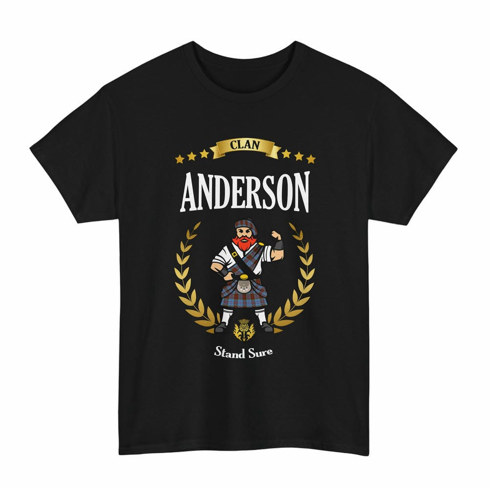 ScotsTee Shop Scottish Anderson Clan Tartan T-Shirt - Motto Scotsman