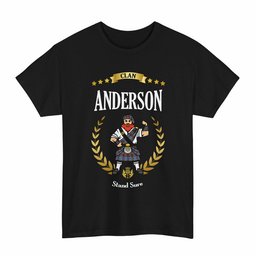 ScotsTee Shop Scottish Anderson Clan Tartan T-Shirt - Motto Scotsman