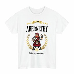 ScotsTee Shop Scottish Abernethy Clan Tartan T-Shirt - Motto Scotsman