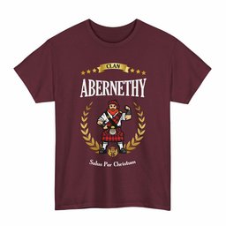 ScotsTee Shop Scottish Abernethy Clan Tartan T-Shirt - Motto Scotsman