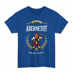 ScotsTee Shop Scottish Abernethy Clan Tartan T-Shirt - Motto Scotsman
