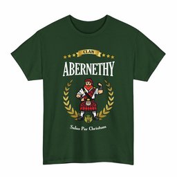 ScotsTee Shop Scottish Abernethy Clan Tartan T-Shirt - Motto Scotsman