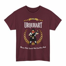 ScotsTee Shop Scottish Urquhart Clan Tartan T-Shirt - Motto Scotsman