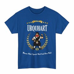 ScotsTee Shop Scottish Urquhart Clan Tartan T-Shirt - Motto Scotsman