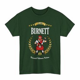 ScotsTee Shop Scottish Burnett Clan Tartan T-Shirt - Motto Scotsman
