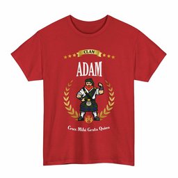 ScotsTee Shop Scottish Adam Clan Tartan T-Shirt - Motto Scotsman