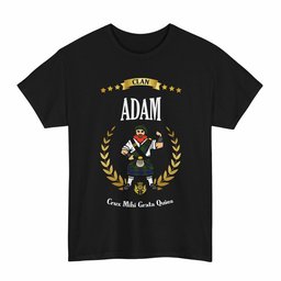 ScotsTee Shop Scottish Adam Clan Tartan T-Shirt - Motto Scotsman