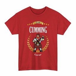 ScotsTee Shop Scottish Cumming Clan Tartan T-Shirt - Motto Scotsman
