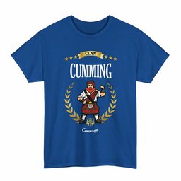 ScotsTee Shop Scottish Cumming Clan Tartan T-Shirt - Motto Scotsman